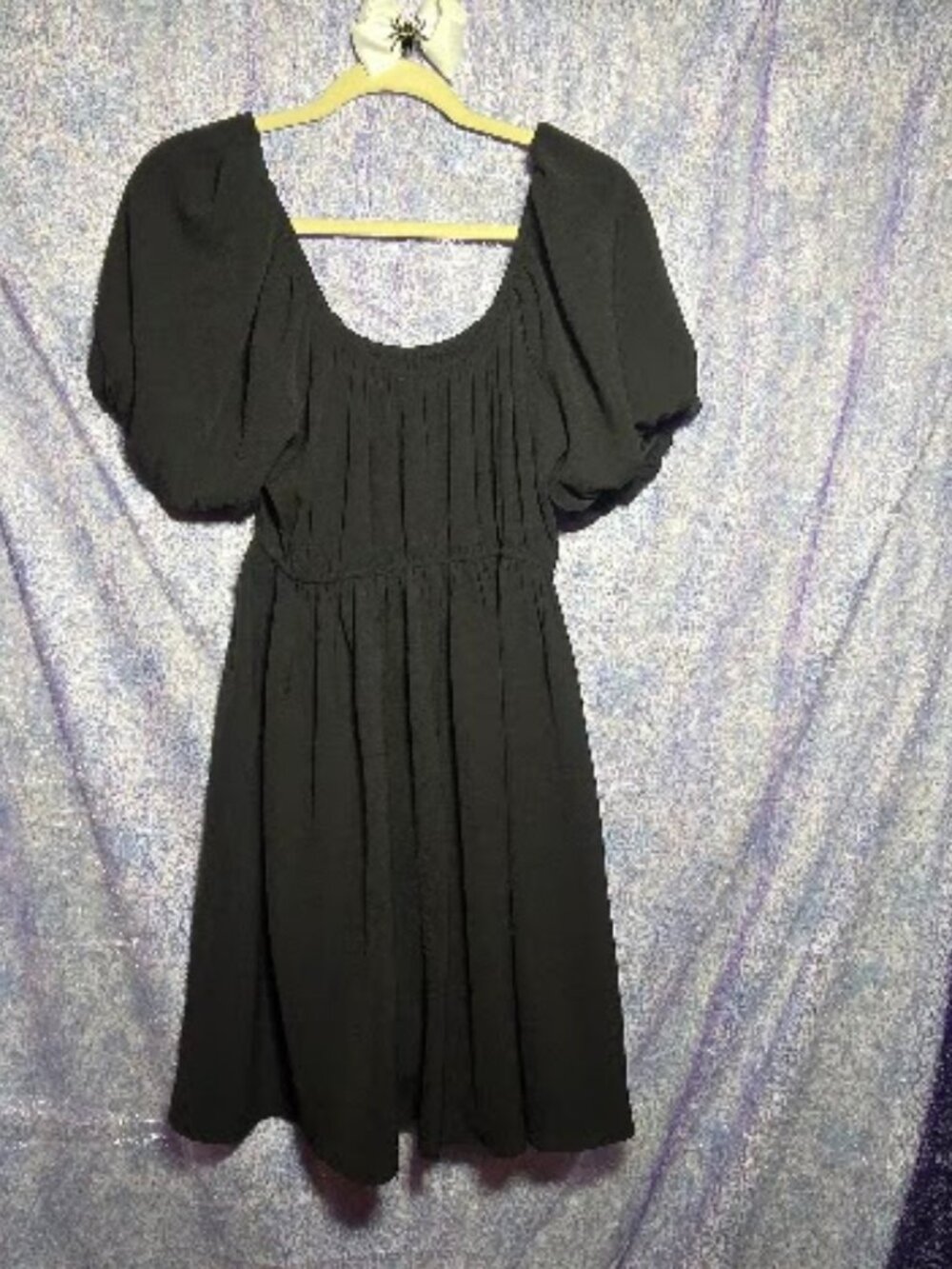 Inspired Hearts Black Puff Sleeve Cottagecore Mini Dress Size 1X